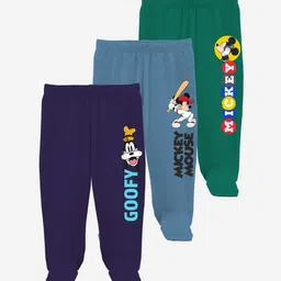 Minicult Unisex Kids Pack of 3 Footed Cotton Lounge Pants-13
