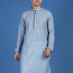Sanwara Mandarin Collar Chikankari Kurta-image-37