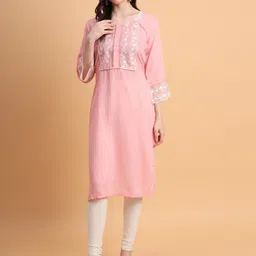 HERE&NOW Yoke Design Flared Sleeves Kurta-image-10
