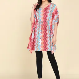 ZNX Clothing Women Chevron Printed Quirky Kaftan Kurta-20