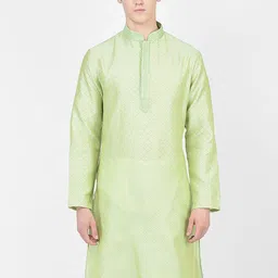 SG LEMAN Woven Design Mandarin Collar Jacquard Kurta-image-49