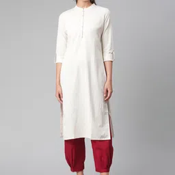 Divena Women Mandarin Collar Thread Work Cotton Kurta-picture-20