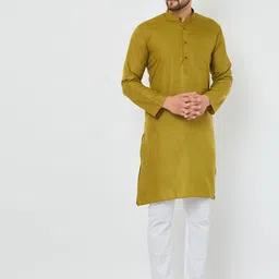 Armaan Ethnic Men Green Solid Kurta-image-7