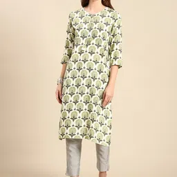SHOWOFF Ethnic Motifs Printed Tie-Up Neck Kurta-picture-22