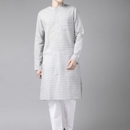 See Designs Men Grey Geometric Printed Kurta-picture-44