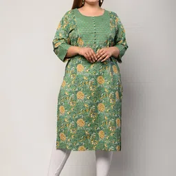 Swasti Women Green Floral Printed Floral Kurta-image-96