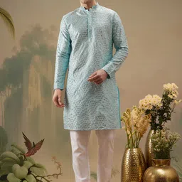 Molly & Michel Ethnic Motifs Woven Design Straight Kurta-image-7