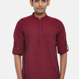 indus route by Pantaloons Men Maroon Kurta-image-98