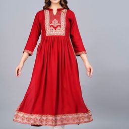 SAABHI Women Yoke Design Ethnic Motifs Anarkali Kurta-image-77