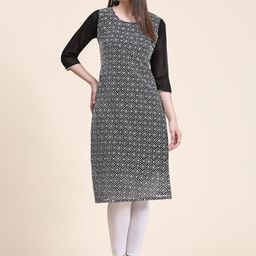 VAIRAGEE Ethnic Motifs Embroidered Thread Work Georgette Kurta-image-18