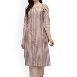 HRITIKA Women Brown Striped Kurta-picture-20
