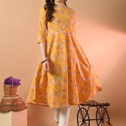 FERANOID Floral Printed Pure Cotton Anarkali Kurta-picture-30