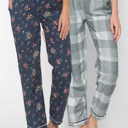 FashionRack Women Pack of 2 Printed Cotton Lounge Pants-picture-36
