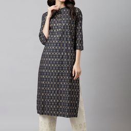 DECKEDUP Women Ethnic Motifs Printed Indie Prints Cotton Kurta-image-32
