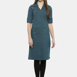 Sayesha Women Blue Striped Pure Cotton Kurta-44
