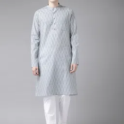 See Designs Men Grey Striped Kurta-picture-55