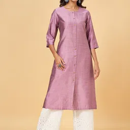 RANGMANCH BY PANTALOONS Checked Woven Design Straight Kurta-picture-32