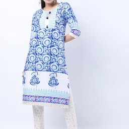 Vishudh Women Blue Stright  Kurta-image-52