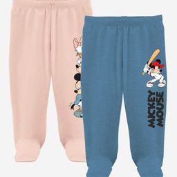 Minicult Unisex Kids Pack of 2 Footed Cotton Lounge Pants-image-8