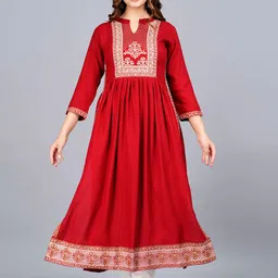 KALINI Ethnic Motifs Yoke Design A-Line Kurta-picture-31