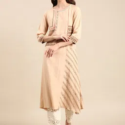 SHOWOFF Ethnic Motifs Printed Block Print Kurta-3