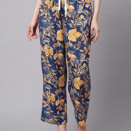 Chemistry Women Blue & Beige Printed Lounge Pants-picture-18
