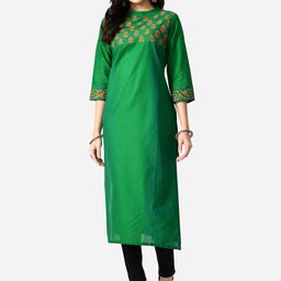 RIYA Women Floral Printed Block Print Cotton Kurta-picture-44