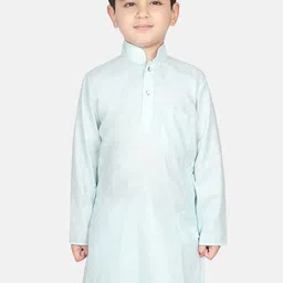 SG YUVRAJ Boys Blue Solid Mandarin Collar Cotton Kurta-image-81