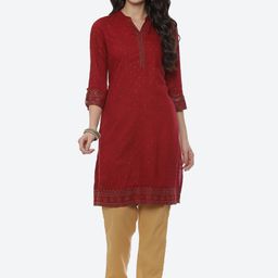 Rangriti Women Maroon Embellished Kurta-image-31