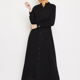 MOMIN LIBAS Women Black Solid Abaya Burqa-picture-27