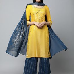 AURELIA Ethnic Motifs Printed Sequined Zari Kurta-10