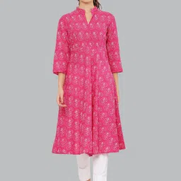EZIS FASHION Women Pink Paisley Printed Anarkali Kurta-picture-42