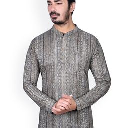 Authentics Mandarin Collar Cotton Printed Kurta-picture-52