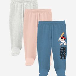 Minicult Infants Set Of 3 Mickey & Friends Printed Cotton Lounge Pants-13