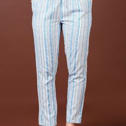 V-Mart Women Striped Mid Rise Straight Lounge Pants-picture-26