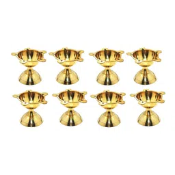 Fashion Bizz 8-Pcs Beige Brass Diyas-6