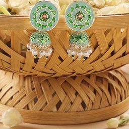 Zaveri Pearls Gold Plated Dome Shaped Beaded Jhumkas-42