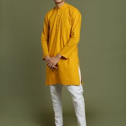 VASTRAMAY Boys Mandarin Collar Straight Kurta with Pyjamas-37