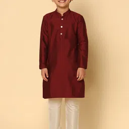 KISAH Boys Mandarin Collar Regular Straight Kurta with Pyjamas-42
