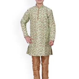 Pro-Ethic STYLE DEVELOPER Boys Printed Mandarin Collar Kurta With Pyjamas-39