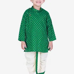 Superminis Boys Green Ethnic Motifs Printed Kurta with Pyjamas-24