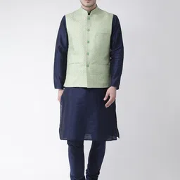 DEYANN Men Green Kurta with Pyjamas-picture-18