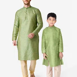 TABARD Men Green Kurta with Pyjamas-picture-17