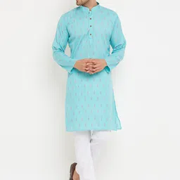Armaan Ethnic Men Sea Green Kurta with Churidar-30