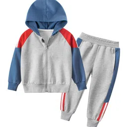 StyleCast Boys Grey Colourblocked Pure Cotton Sweatshirt With Joggers-image-55