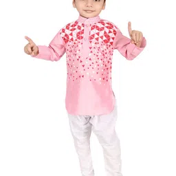 BAESD Boys Geometric Printed Mandarin Collar Straight Kurta with Pyjamas-13