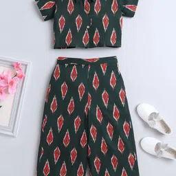The Magic Wand Girls Shirt Collar Short Sleeves Printed Top with Pyjamas-image-91