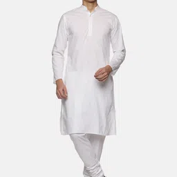 Sethukrishna Men White Pure Cotton Kurta with Pyjamas-image-36