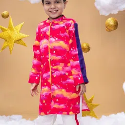 Little Shiro Mysteries Of Dawn 2 Pcs Boys Printed Pure Cotton Kurta with Pyjama-picture-49