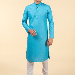 TATTVA Band Collar Long Sleeve Cotton Kurta Set-image-48